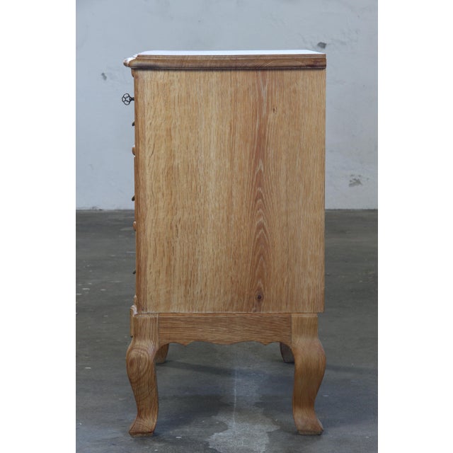 Wood Mid-Century Danish Oak Baroque / Rococo Style Commode attributed to Henning Kjærnulf, 1960s For Sale - Image 7 of 17