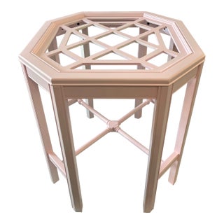 Late 20th Century Fretwork Chinoiserie Style Dining Table For Sale