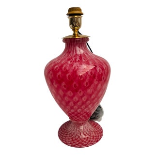 Vintage Table Lamp in Hand-Blown Glass, 1980s For Sale