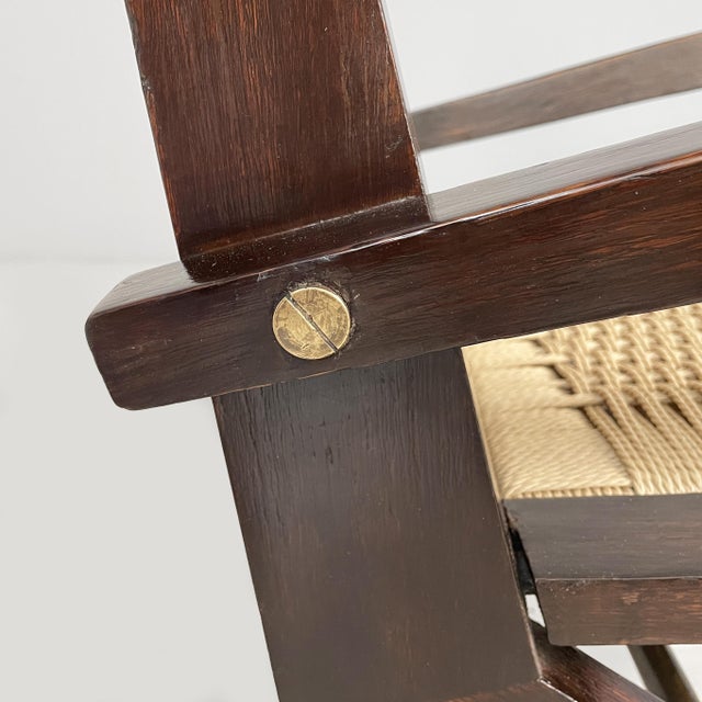 Mid-Century Modern Italian Wood and Straw Armchairs, 1940s, Set of 2 For Sale - Image 12 of 18