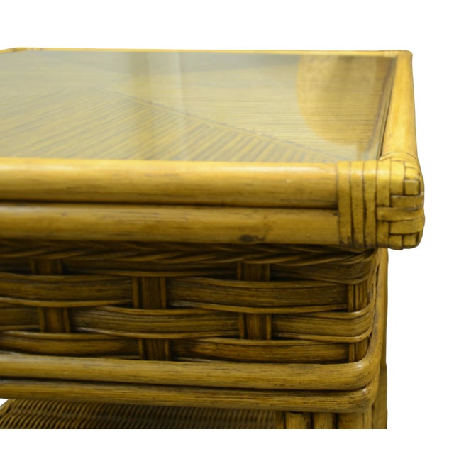 2000 - 2009 Braxton Culler Bamboo Glass Top Table For Sale - Image 5 of 7
