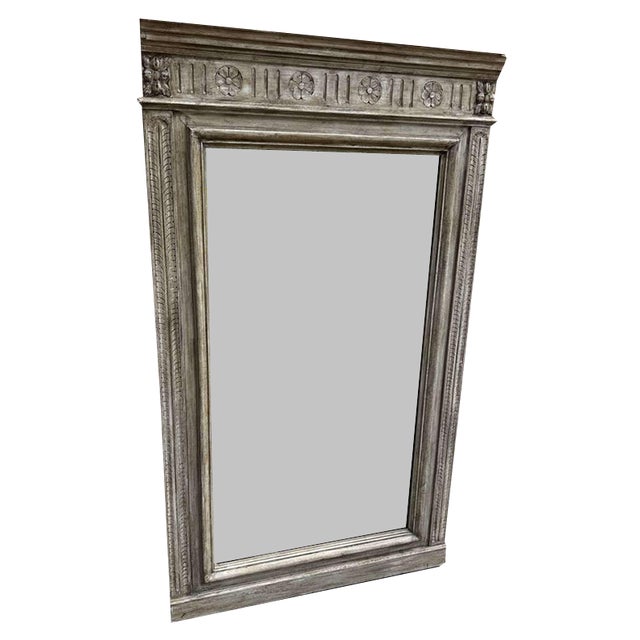 Large Antique 19th Century French Painted Mirror For Sale