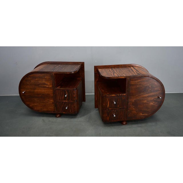 Art Deco Bedside Tables, Czechoslovakia, Set of 2 For Sale - Image 4 of 18