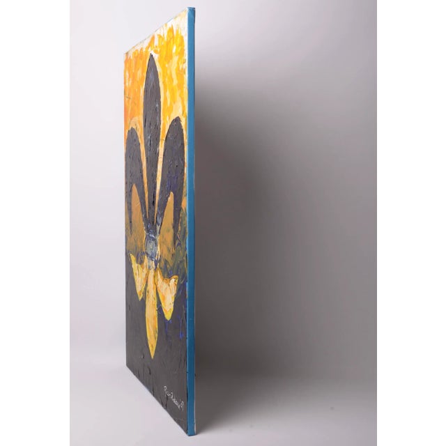 Original painting by street artist Ricco Rideaux, this contemporary painting features the fleur de lis symbol. Ricco uses...