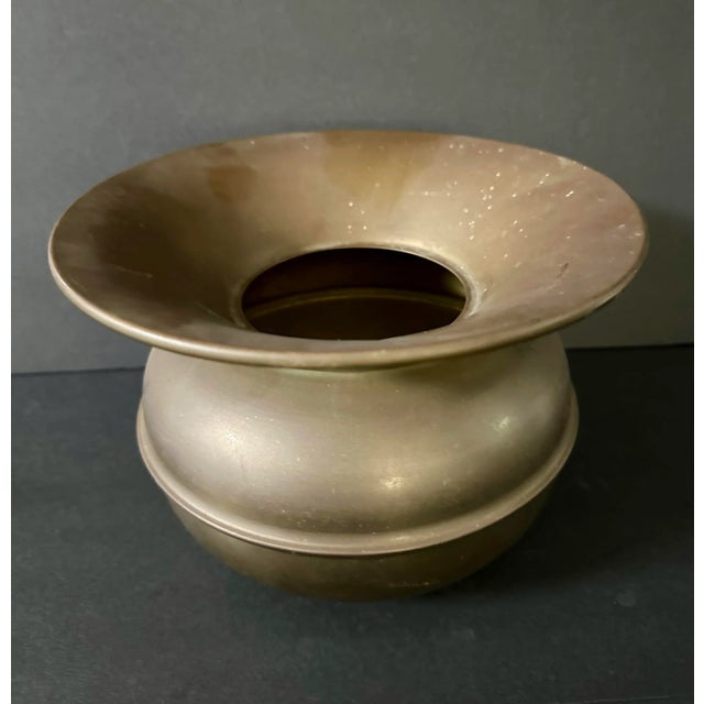 Vintage Mid 20th Century Brass Spittoon For Sale - Image 4 of 7