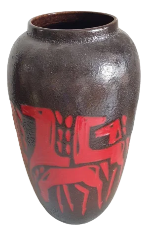 Floor Vase with Horses from Scheurich Keramik, 1960s