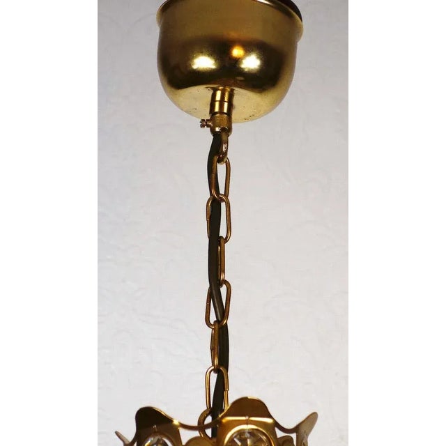 Brass & Lead Crystal Bodenmais Chandelier from Joska, 1970s For Sale - Image 3 of 12
