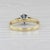 Modern 0.50ct Blue Sapphire Solitaire Ring 18k Yellow Gold Platinum Sz 5 Cathedral Band For Sale - Image 3 of 7