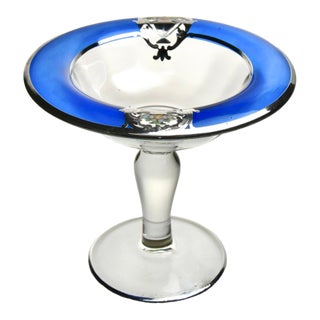 Art Deco Silver Overlay Enameled Comport For Sale
