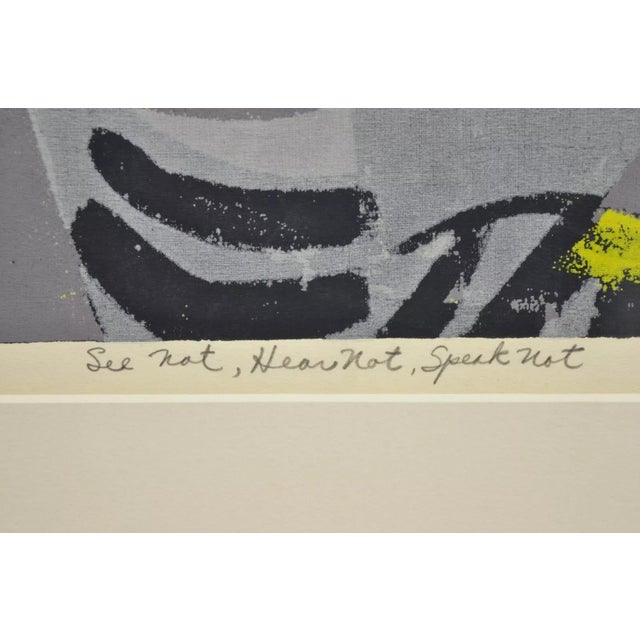 Mid 20th Century Robert Cariola "See Not, Hear Not, Speak Not" Serigraph Print Mid Century Art For Sale - Image 5 of 12
