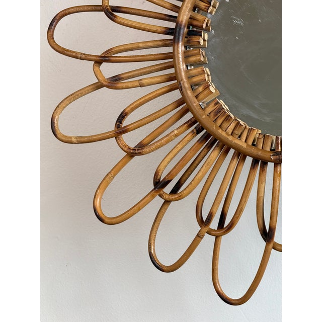 Vintage Rattan Sun Mirror, 1950s For Sale - Image 9 of 12