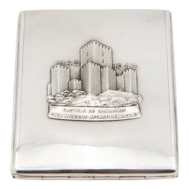 Rectangular Silver Cigarette Case with High Reliefs For Sale