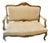 Early 20th Century French Louis XV Style Giltwood Carved Settee in Cream Upholstery For Sale