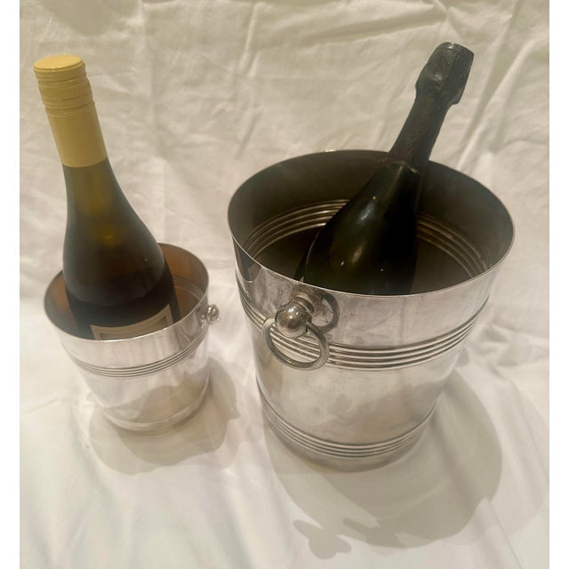 Metal Early 20th Century Christofle/Gallia Silver Plated Champagne and Ice Bucket - A Set For Sale - Image 7 of 7