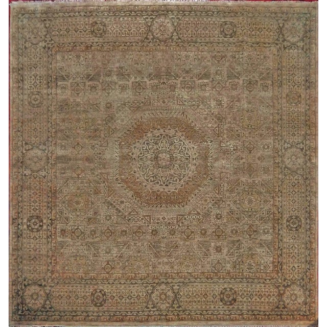 Early 21st Century Vintage Hand-Knotted Indian Rug in Mamlook Style. 7'10"x 8' For Sale - Image 13 of 13