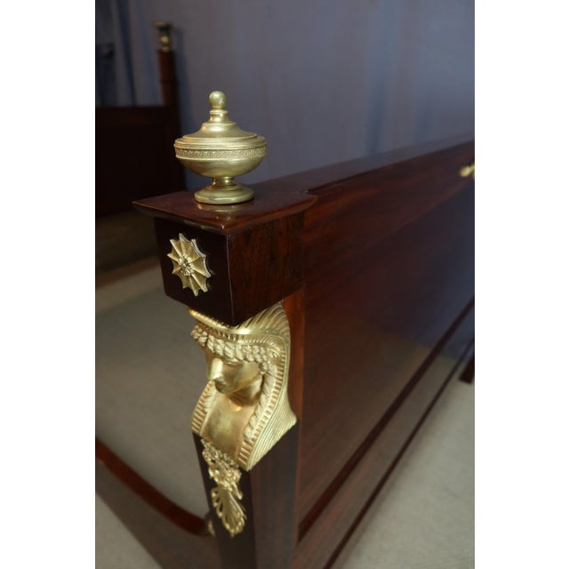 Maroon Antique Empire Bed in Mahogany, 1820 For Sale - Image 8 of 14