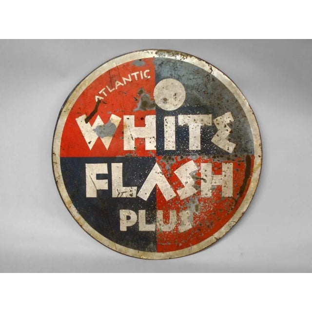 Art Deco themed gas station advertising sign for Atlantic Oil (two sided).