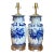 Vintage Glazed Ceramic Blue and White Lamps - A Pair For Sale