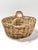 Vintage Handwoven Wicker Bread Basket – Round Farmhouse Storage Basket With Wrapped Handles For Sale - Image 4 of 9