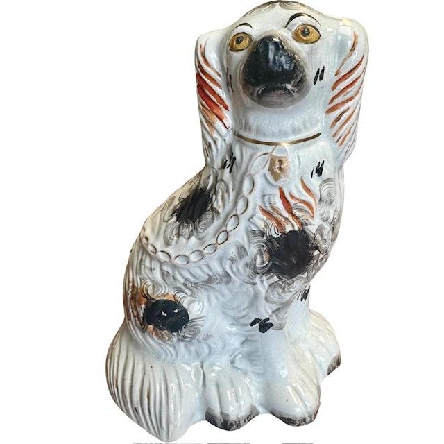 Staffordshire Mid 19th Century English Staffordshire Dog Figurine For Sale - Image 4 of 9