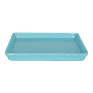 Turquoise Milk Glass Dish