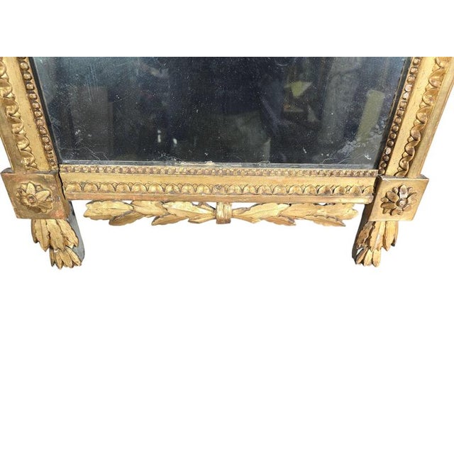 Gold Antique French Giltwood Mirror with Original Glass, 1740 For Sale - Image 8 of 11