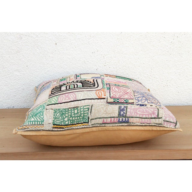 Tribal Large Pastel Heritage Antique Jaisalmer Pillow For Sale - Image 3 of 7