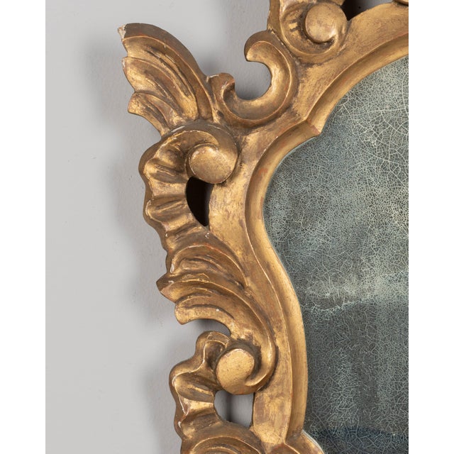 French Baroque Giltwood Mirror, Hand-Carved For Sale - Image 4 of 8