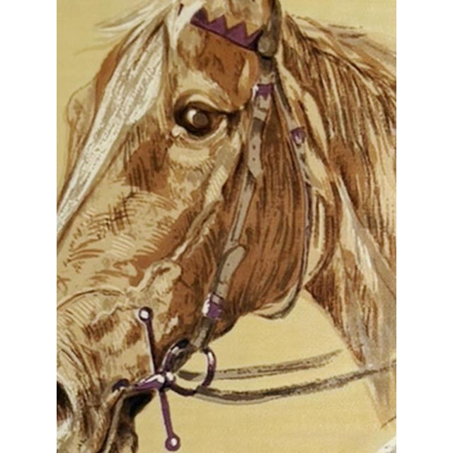 Silk Painting of Horses, France, 1970s For Sale - Image 6 of 10
