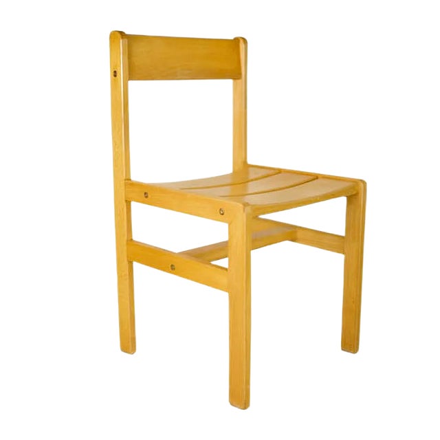 Vintage Wooden Side Chair by André Sornay, 1960s For Sale