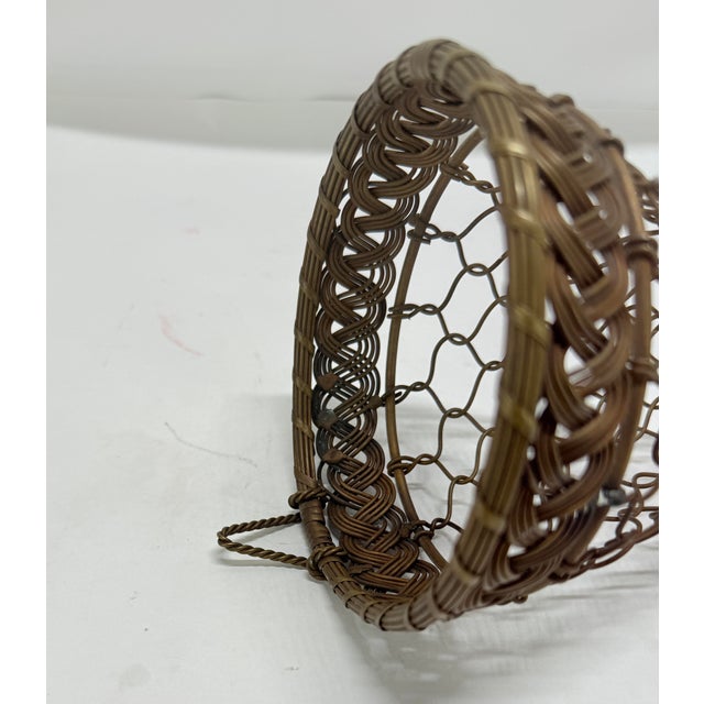 Late 19th Century Unusual French Victorian Bronze Wire Wall Cone or Wall Bouquet Holder For Sale - Image 5 of 8
