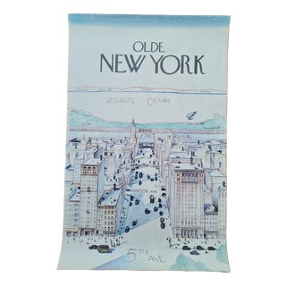 Vintage Decorative Poster by Saul Steinberg, 1980s For Sale
