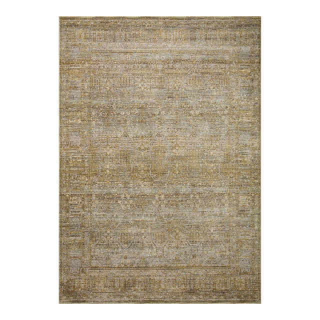 Jean Stoffer x Loloi Bradbury Dove / Gold 6'-3" x 9' Area Rug For Sale
