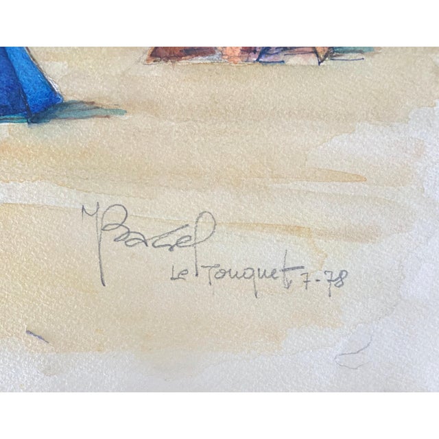 Mid 20th Century Moses Bagel BahelferPolish French Judaica Watercolor Gouache Painting Original Bauhaus Yiddish Art For Sale - Image 5 of 6