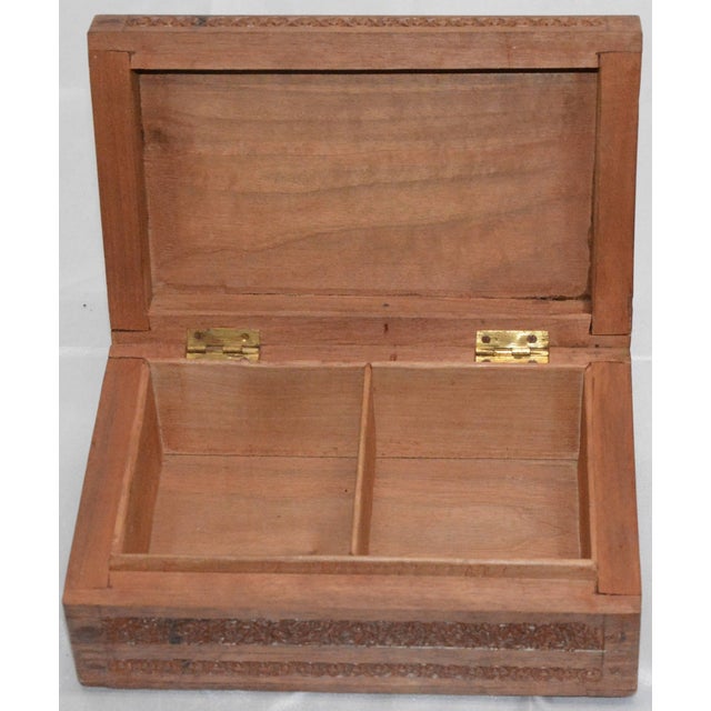 Carved Rosewood Tea Caddy For Sale - Image 4 of 7