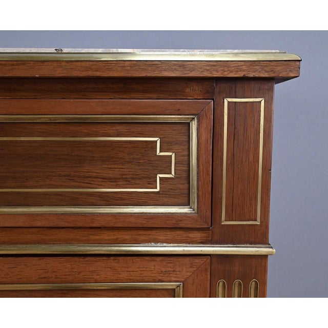 19th Century Napoleon III Louis XVI Mahogany Secretary Desk For Sale - Image 9 of 18