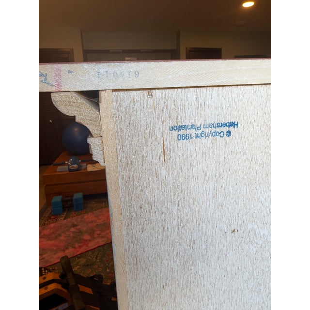 Wood Habersham Cabinet, 1990, a Two-Door TV/entertainment Cabiinet With a Hand Painted Noah's Ark Folk-Art Scene For Sale - Image 7 of 13