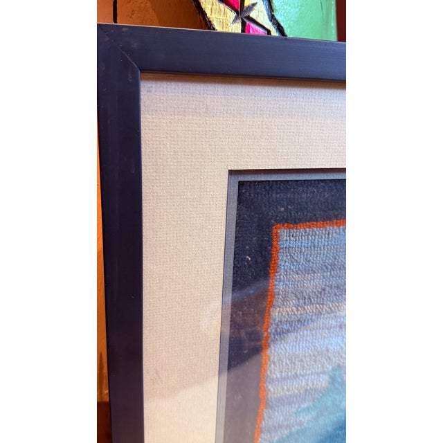 Blue Vintage 1930s Grenfell Hooked Mat Snow Goose Newfoundland Labrador Framed Folk Art For Sale - Image 8 of 11