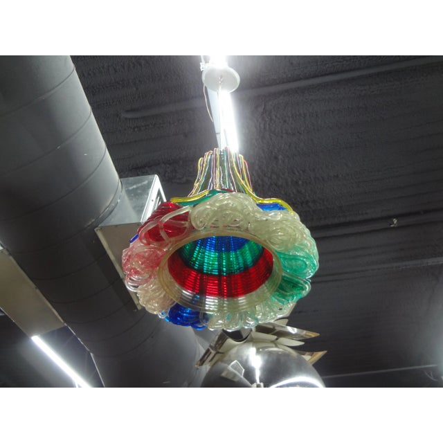 Plastic Mid-Century Modern Spun Lucite Pendant Lantern For Sale - Image 7 of 11