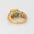 1980s 80s Portuguese Emerald 1.50ct Diamond Ring 19k Yellow Gold Sz 4.75 Fine Jewelry For Sale - Image 5 of 7
