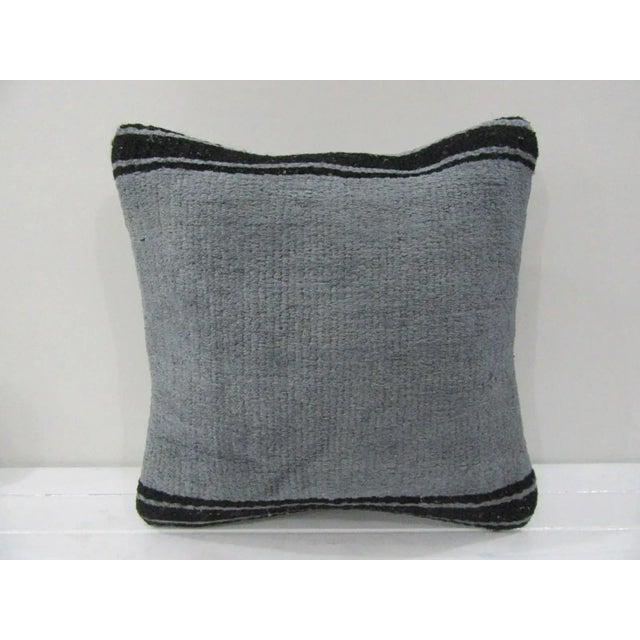 Handmade Gray Turkish Kilim Pillow Cover For Sale - Image 4 of 4