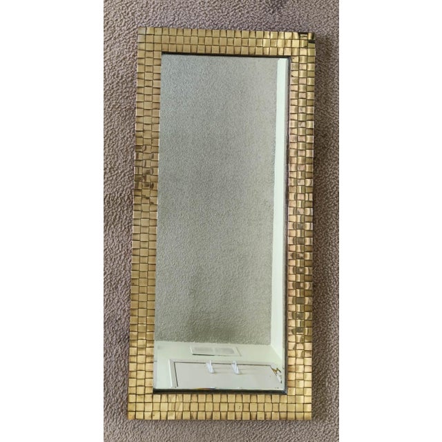 1970s 1970s Chapman Brass Woven Front Mirror For Sale - Image 5 of 7