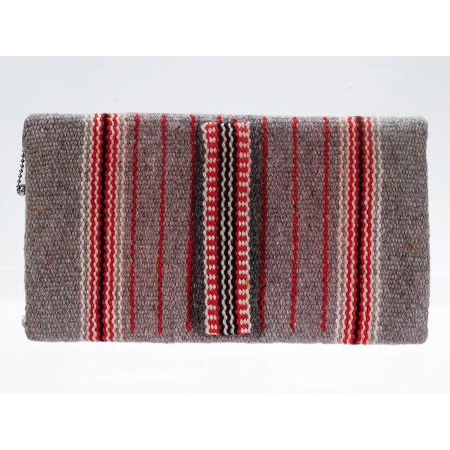 Vintage Chimayo Wool Woven Purse With a Silver Closure For Sale - Image 4 of 12