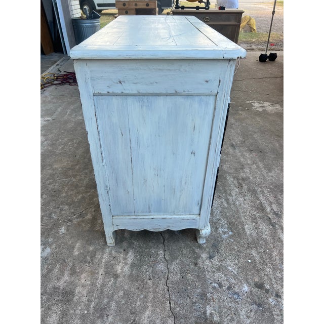 French 19th Century Louis XV Painted Walnut Two Door Buffet For Sale - Image 9 of 12