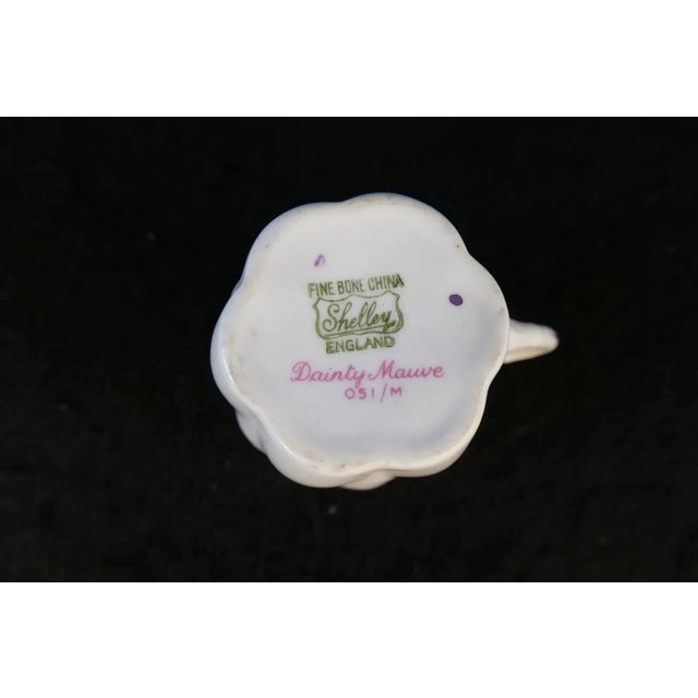 Ceramic 1940s Shelley Dainty Mauve Tea Cup - English Bone China Cup and Saucer For Sale - Image 7 of 9