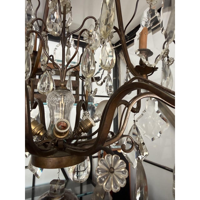 Louis XV Crystal 12-Light Cage Chandelier from Maison Baguès, in Very Good conditions. Designed before 1890 European Plug...
