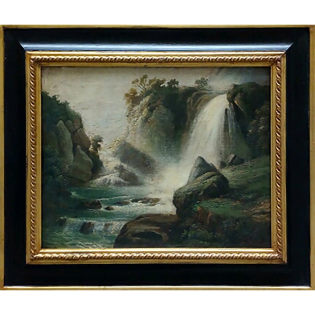 The Waterfall, French School, Italy, Oil on Canvas, Framed For Sale
