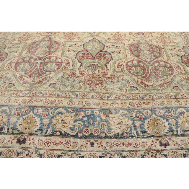 Textile Antique Persian Yazd Rug - 10'02 x 14'09 For Sale - Image 7 of 10