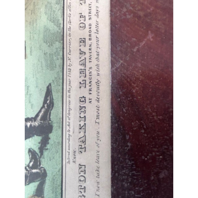 Navy Blue Mid 19th Century Washington Taking Leave of the Officers of the Army - Original Nathaniel Currier Lithograph, Framed For Sale - Image 8 of 12