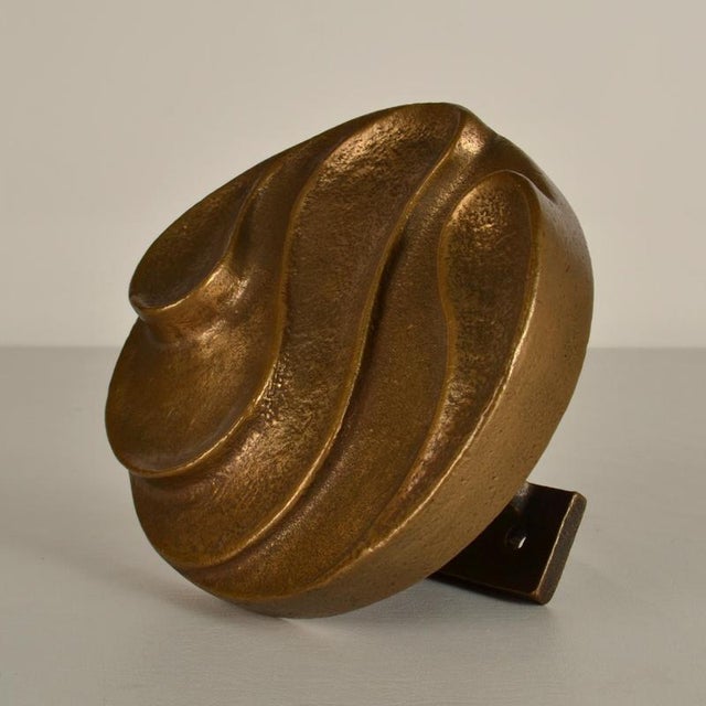 Round Push and Pull Door Handle in Bronze with Curvaceous Relief, 1970s For Sale - Image 9 of 13